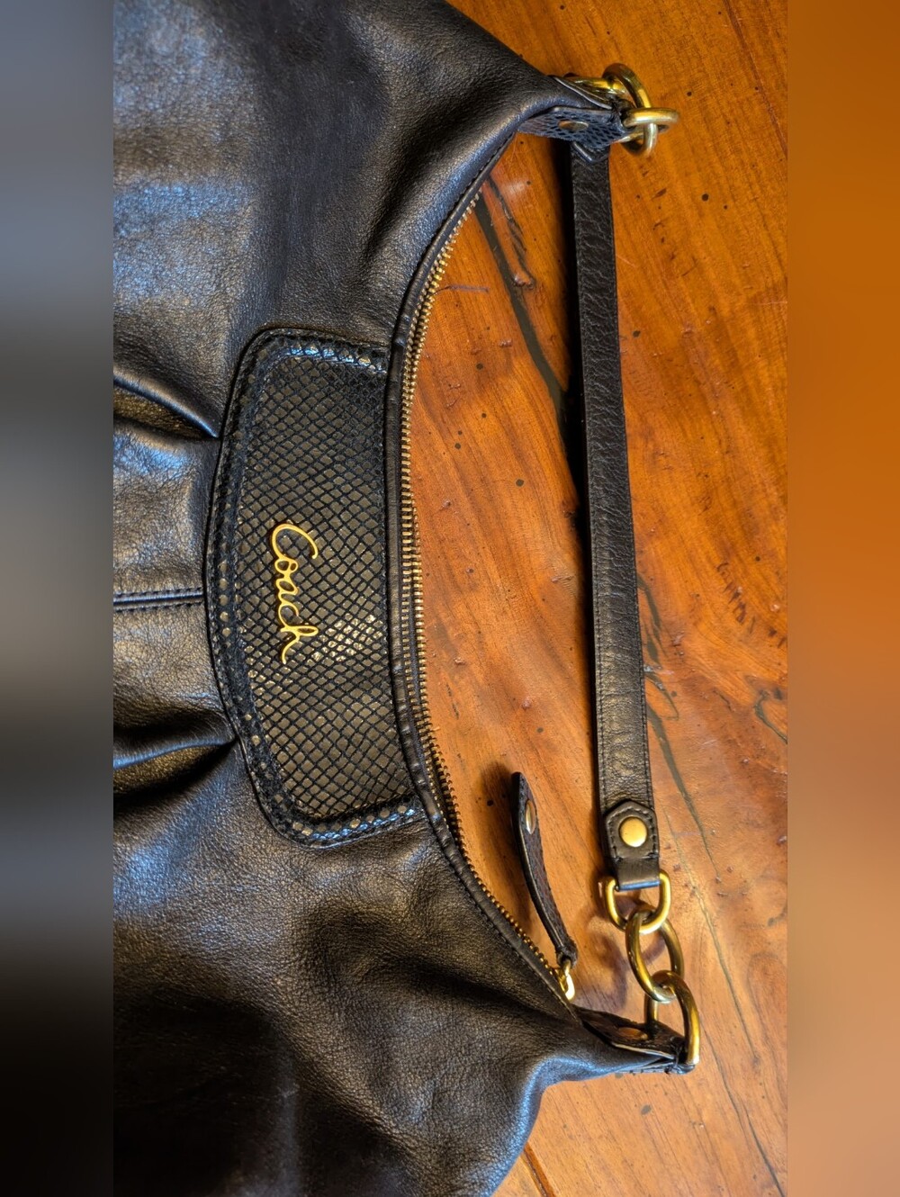 Coach Black Leather Hobo Shoulder Bag - Picture 2 of 8